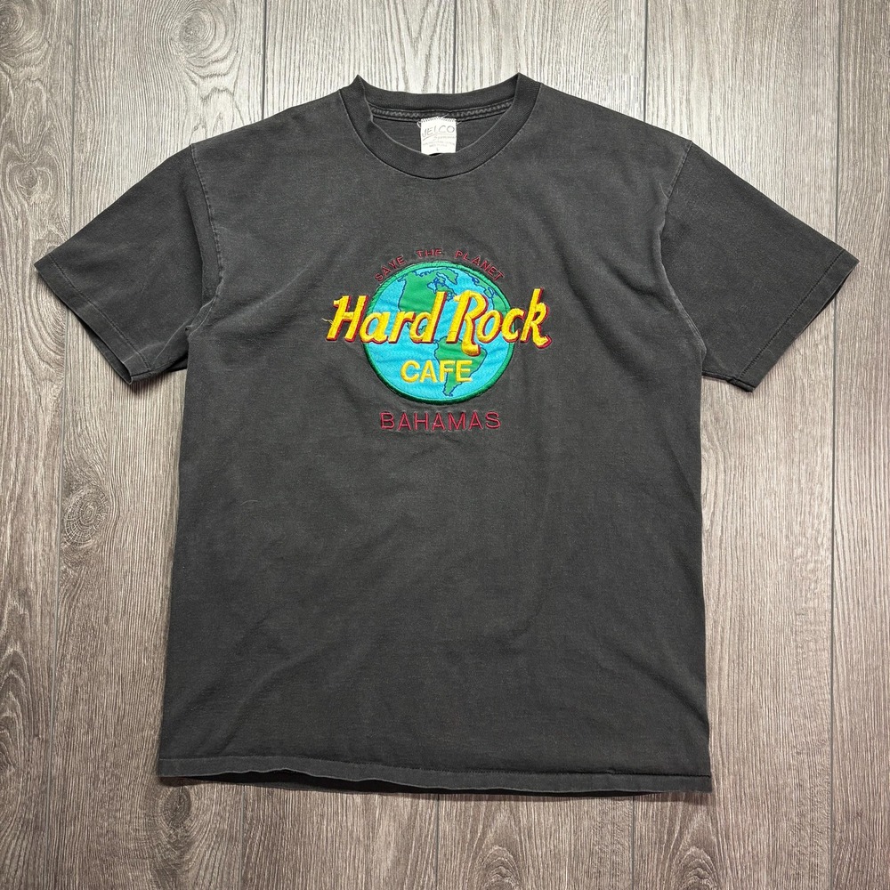 Vintage Hard Rock Cafe 1980s Bahamas T Shirt Large Black Faded